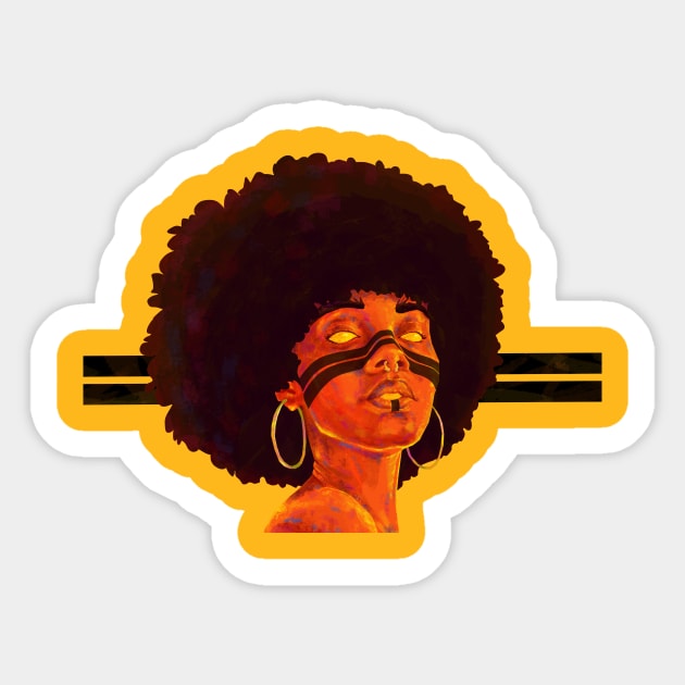 Yellow Sisi with lines Sticker by GreenCreature